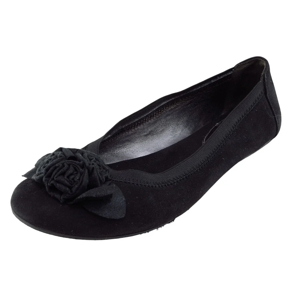 Kenneth Cole Reaction Youth Girls Shoes Size 6 M‎ Black Flat Textile